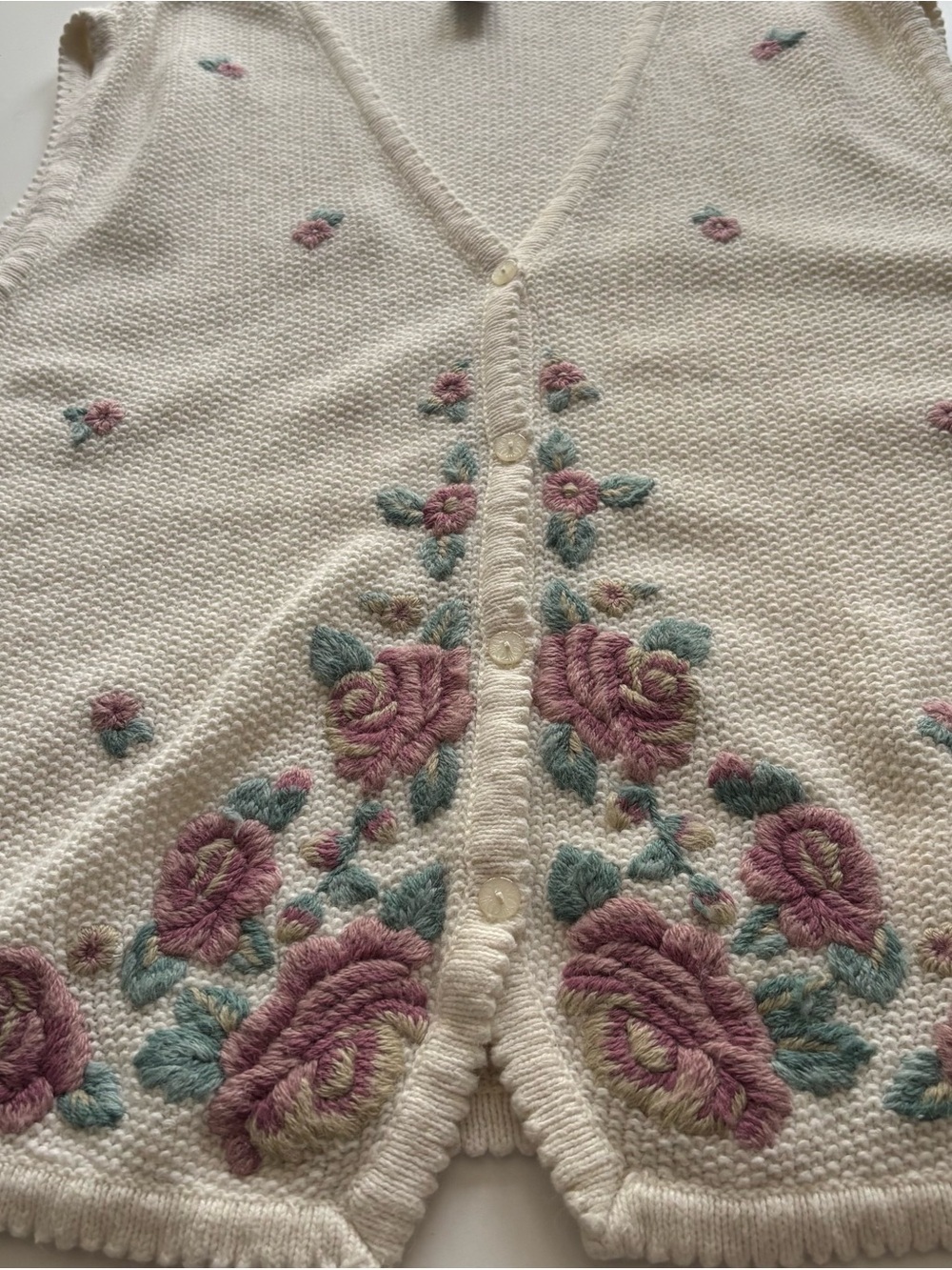 Napa Valley vintage sweater vest XL floral granny cottagecore 80s 90s